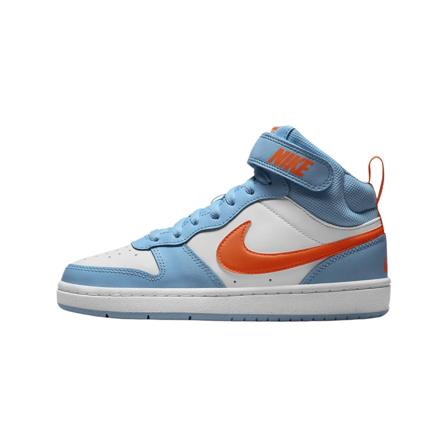 Детские кроссовки для мальчиков с высоким голенищем NIKE Court Borough Mid 2, Aquarium Blue White Orange