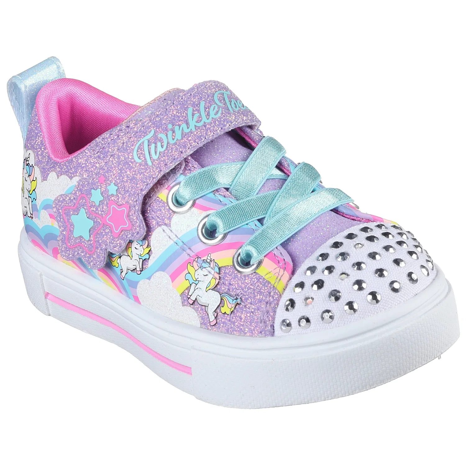Детские кроссовки для первых шагов с подсветкой Skechers, Lavender Multi