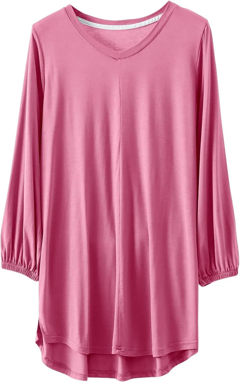 Женская футболка с V-образным вырезом Modal, Hot Pink