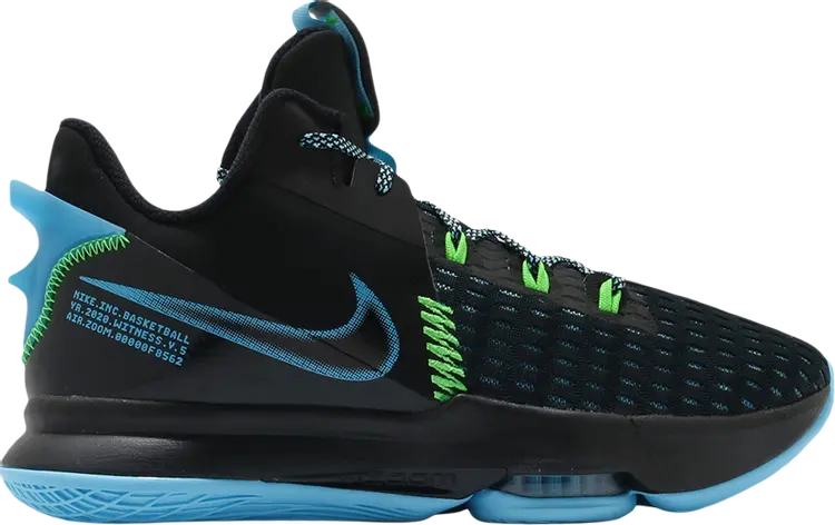 

Кроссовки Nike LeBron Witness 5 EP 'Black Light Blue Fury', черный