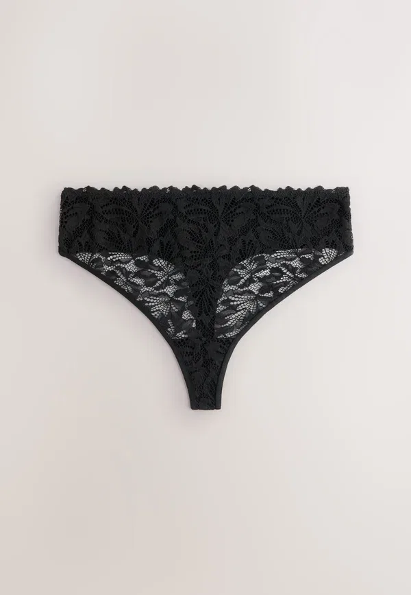 Комплект из 3 стрингов кружевные High waisted thong fit Next black, white, nude, белый — фото 4