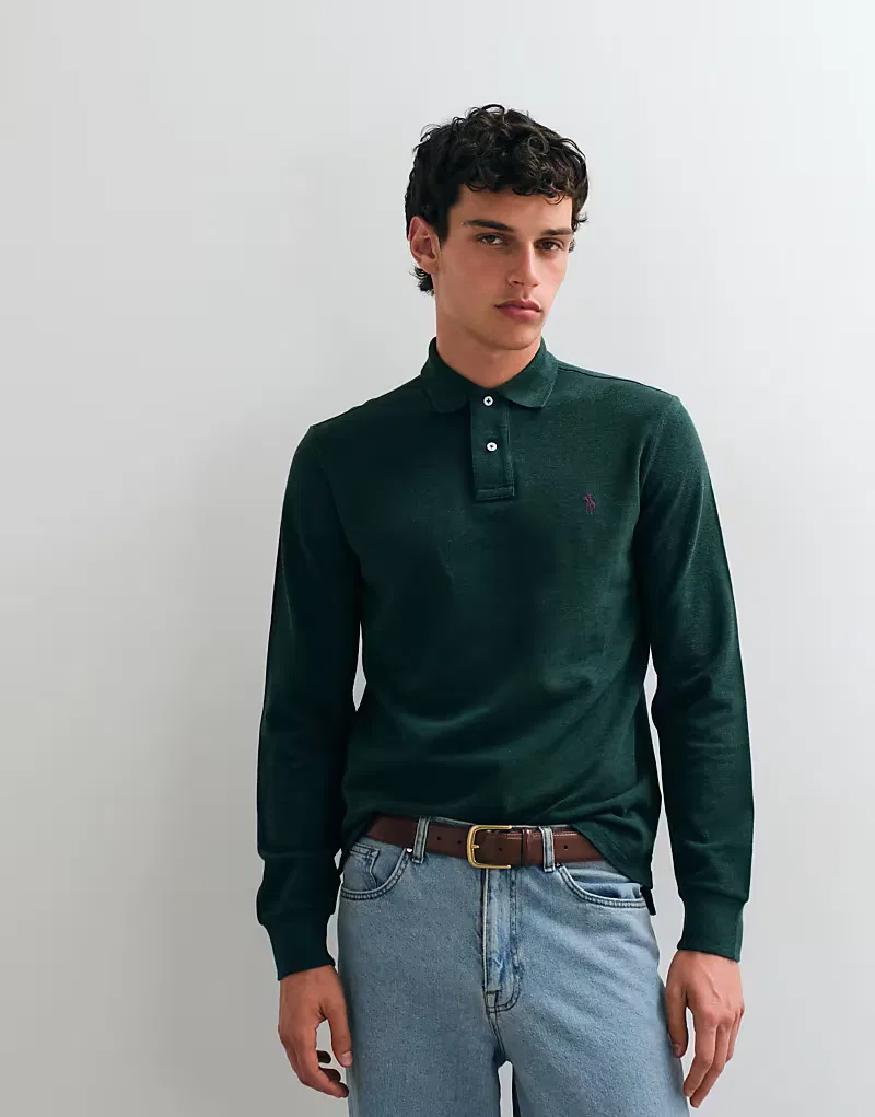 Свитер-пуловер Polo Ralph Lauren стандартного кроя с короткими рукавами, зеленый