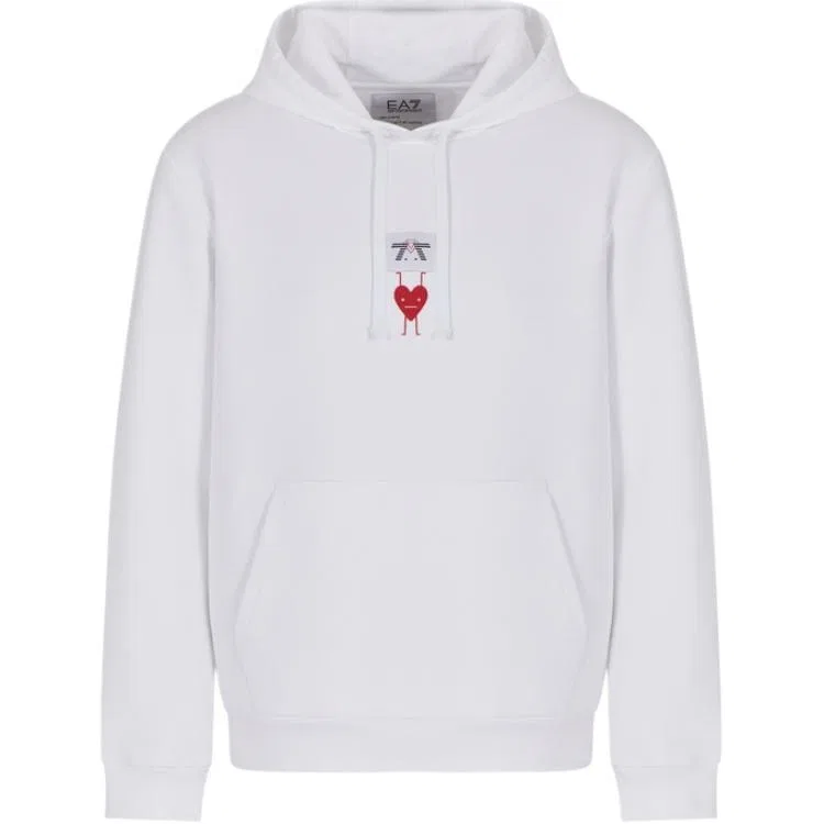 Худи с вышивкой сердца EMPORIO ARMANI, Цвет Cream White