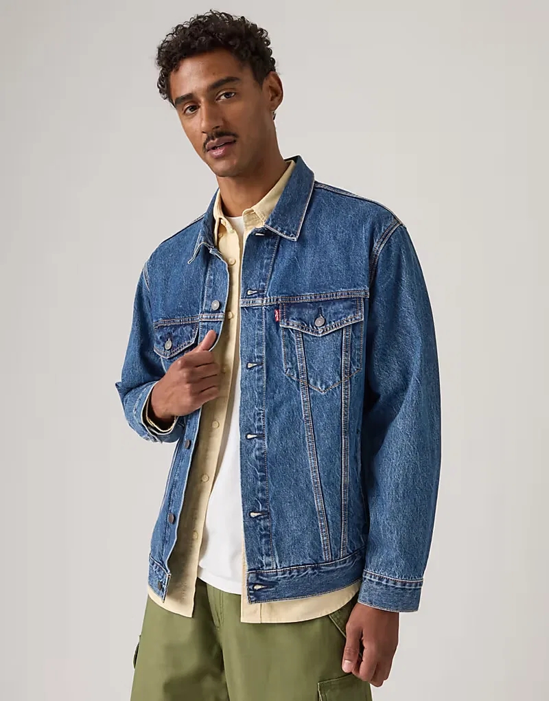 Джинсовая куртка Levi's свободного кроя, темно-синий — фото 4
