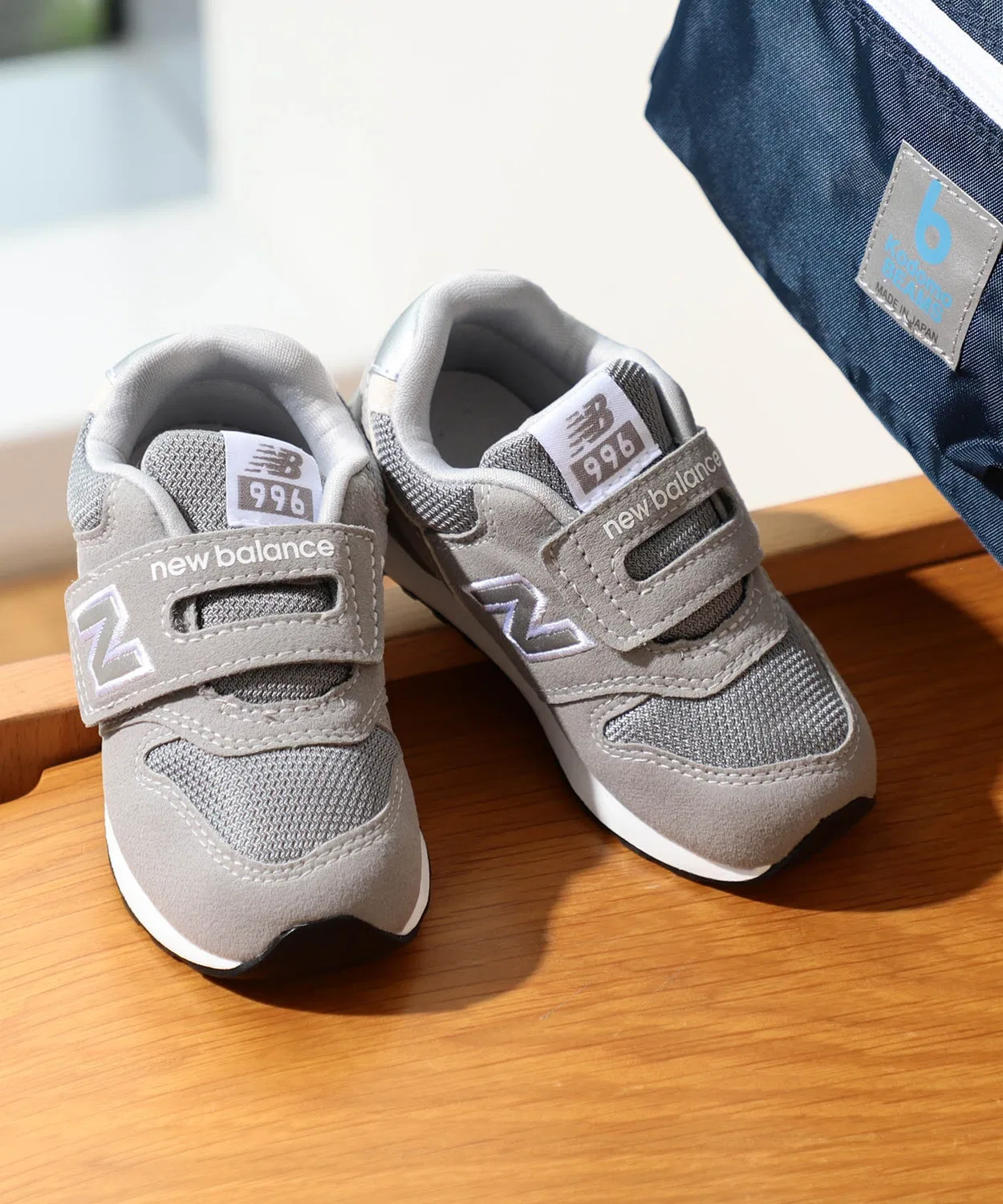 Детские кроссовки на липучках с логотипом 996 New Balance, Серый