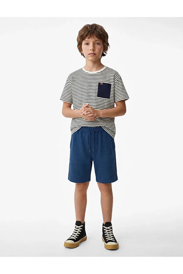 Детские шорты для мальчиков хлопковые Straight Leg Koton, Navy Blue — фото 2