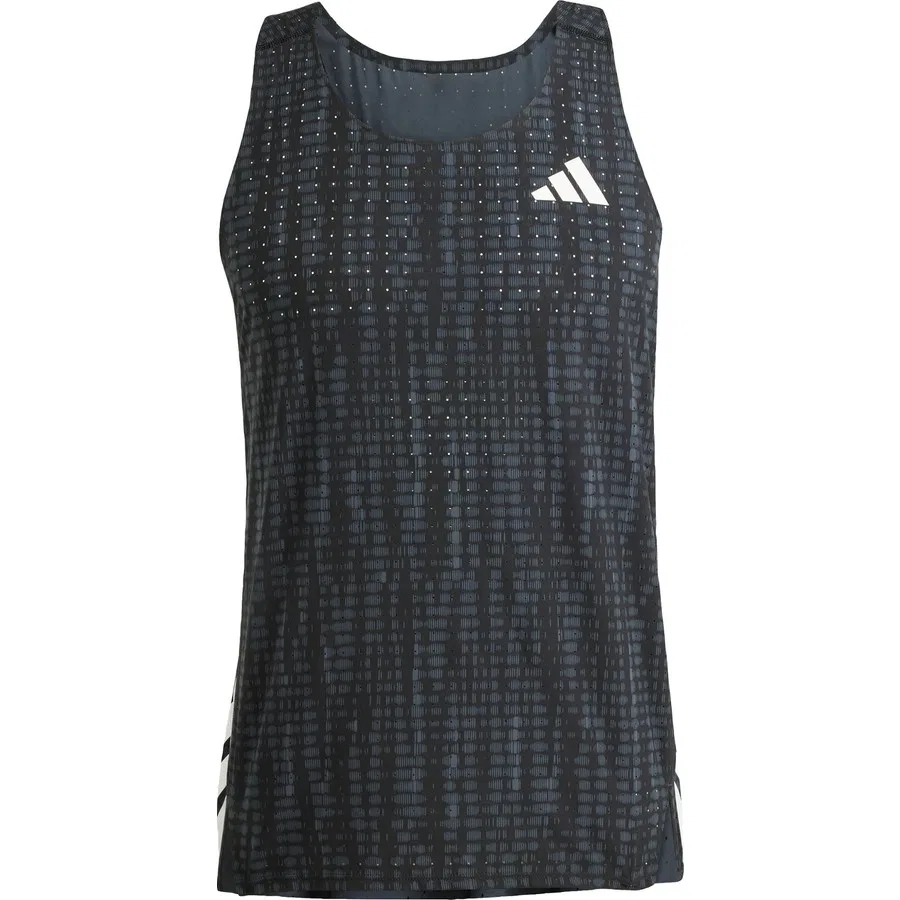 Беговая майка adidas Performance Adizero Running Singlet, Серо-черный — фото 3