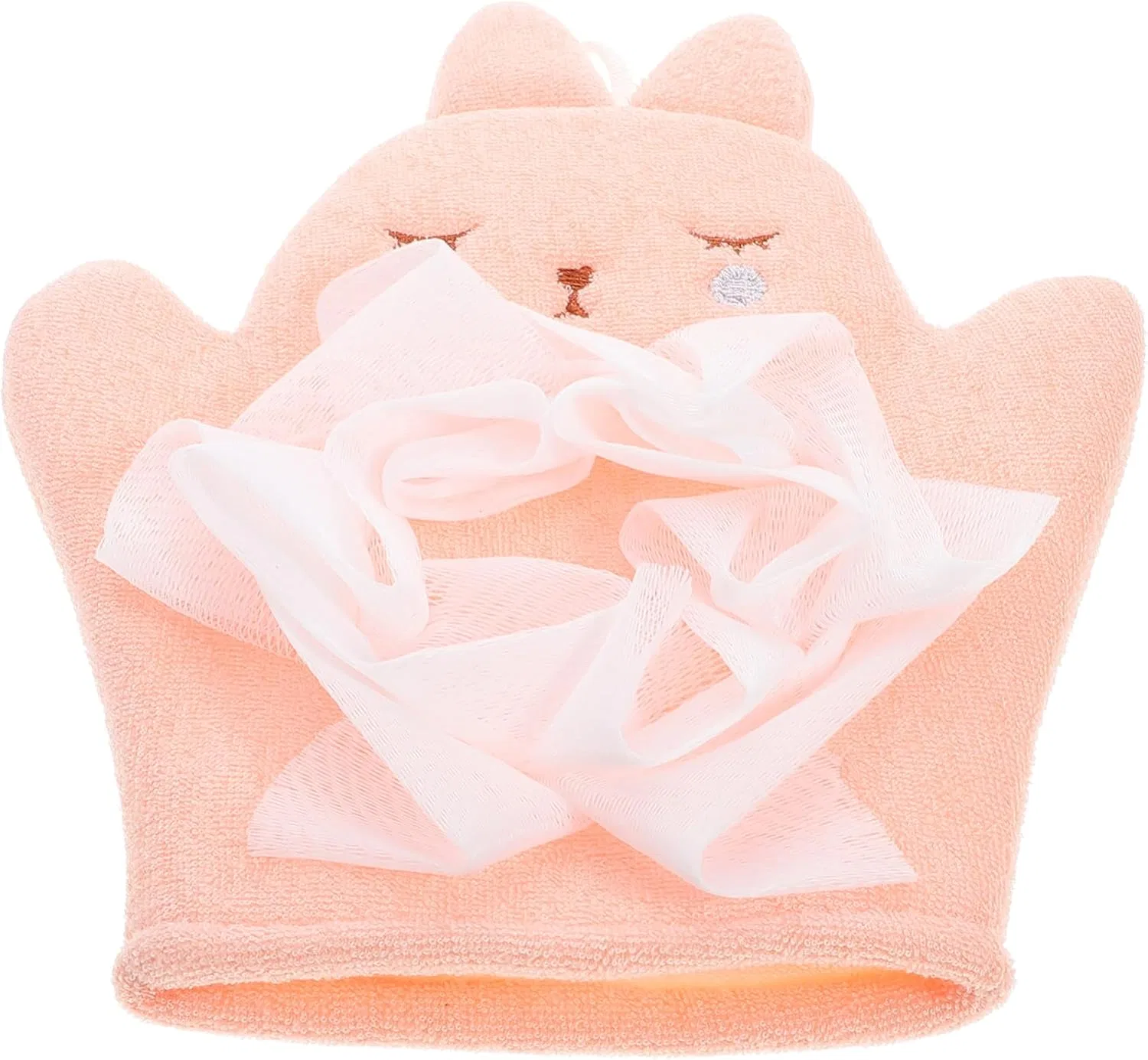 Детская мочалка-варежка для душа BESTonZON, 24x19x1.5 см, Pink
