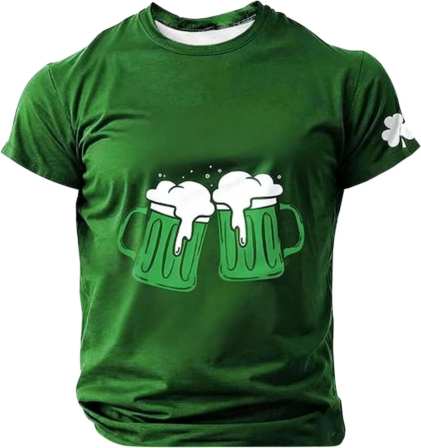 Мужская футболка с принтом Shamrock Casual Short Sleeve, Green