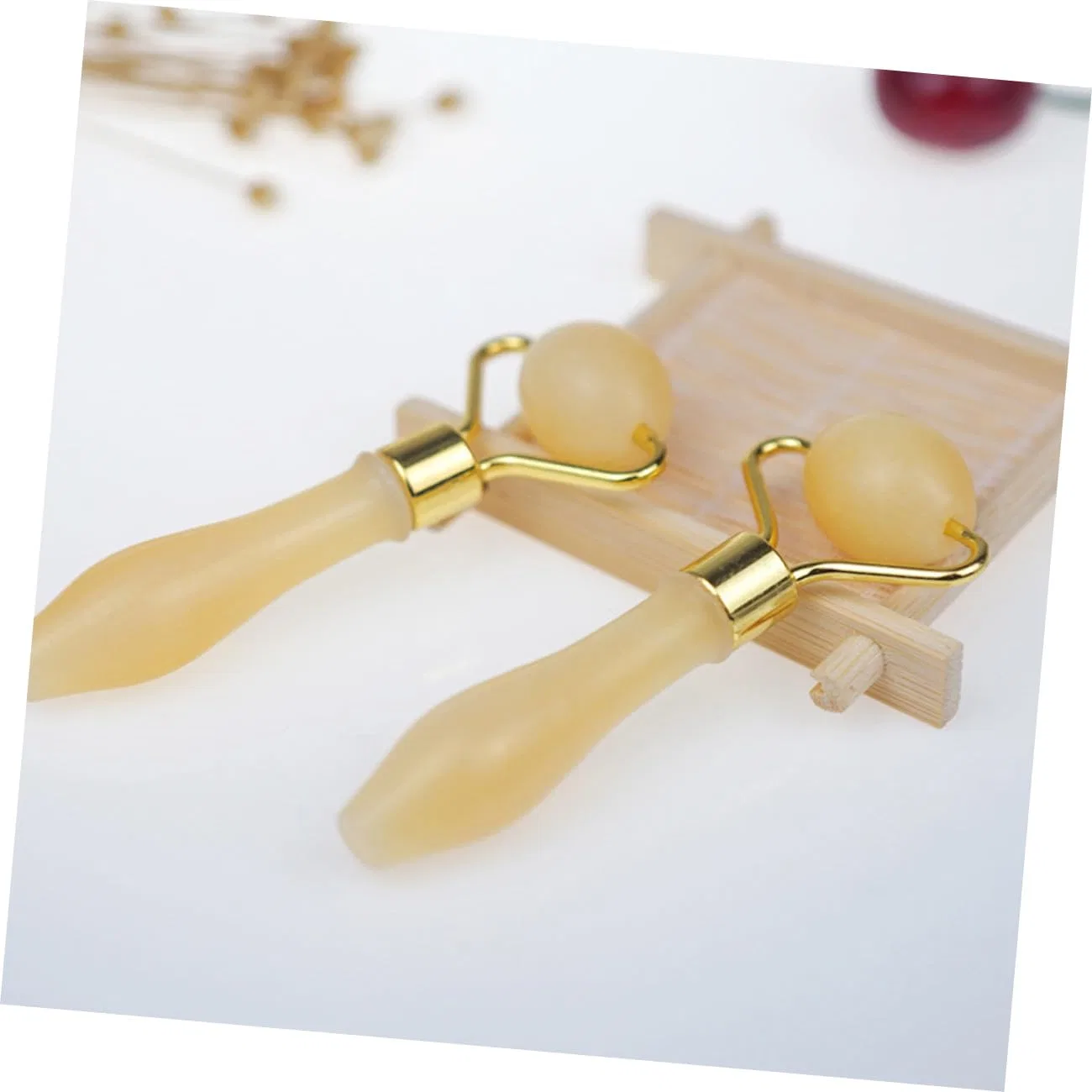 Массажер для лица Jade Roller, JOINPAYA, 1 шт, 9.2x4 см, Желтый — фото 3