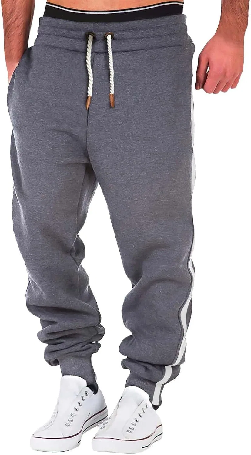 Мужские спортивные штаны с флисовыми вставками, Athletic Tapered Fit, тёмно-серый