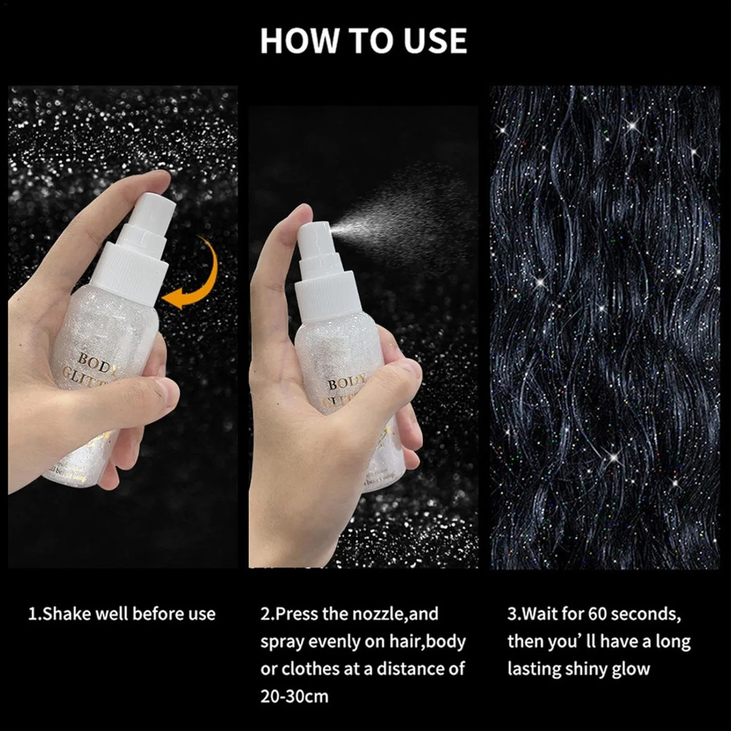 Спрей-блеск для лица и тела Glitter Spray, 80 мл, как на картинке — фото 4