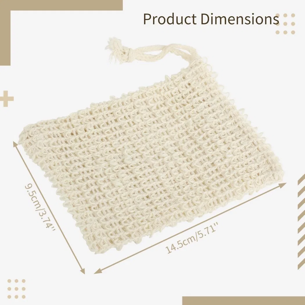 Набор из 20 сетчатых мешочков для мыла с завязкой, Sisal, 14,5 x 9,5 см Generic — фото 4