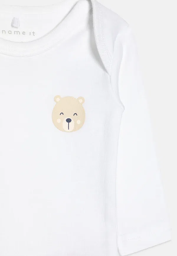 Боди из 100% хлопка Romper 3 pack Name It, коричневый — фото 4