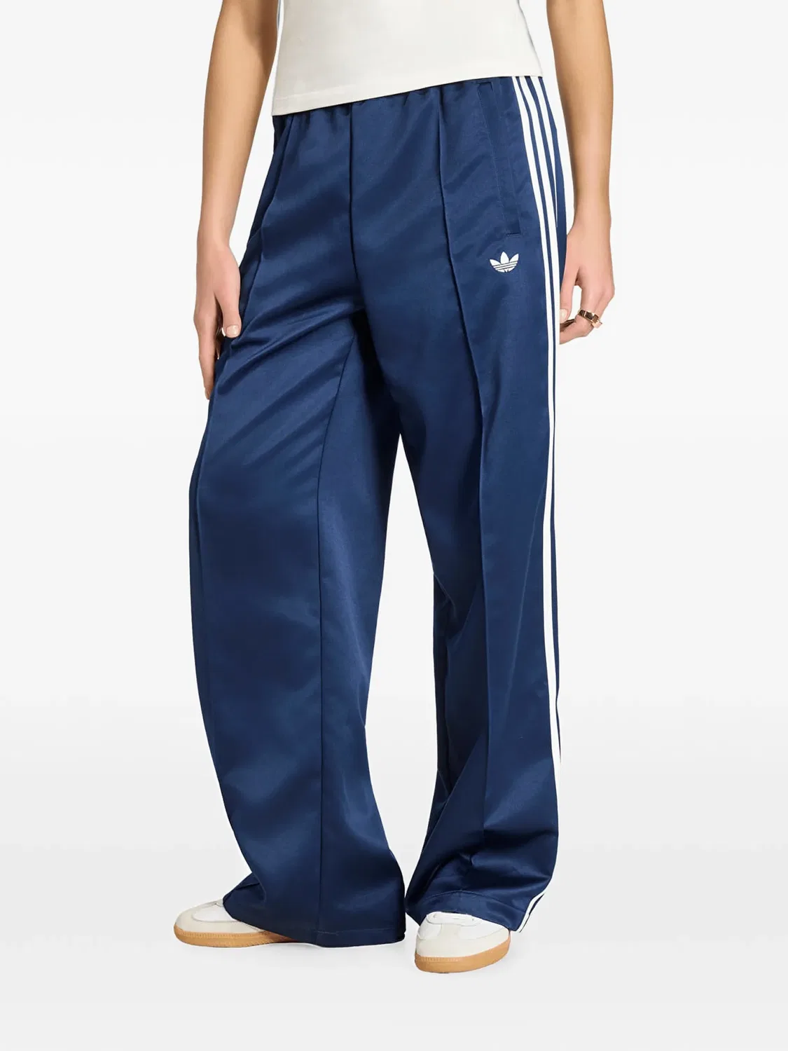 Атласные спортивные брюки SST свободного кроя Adidas, синий