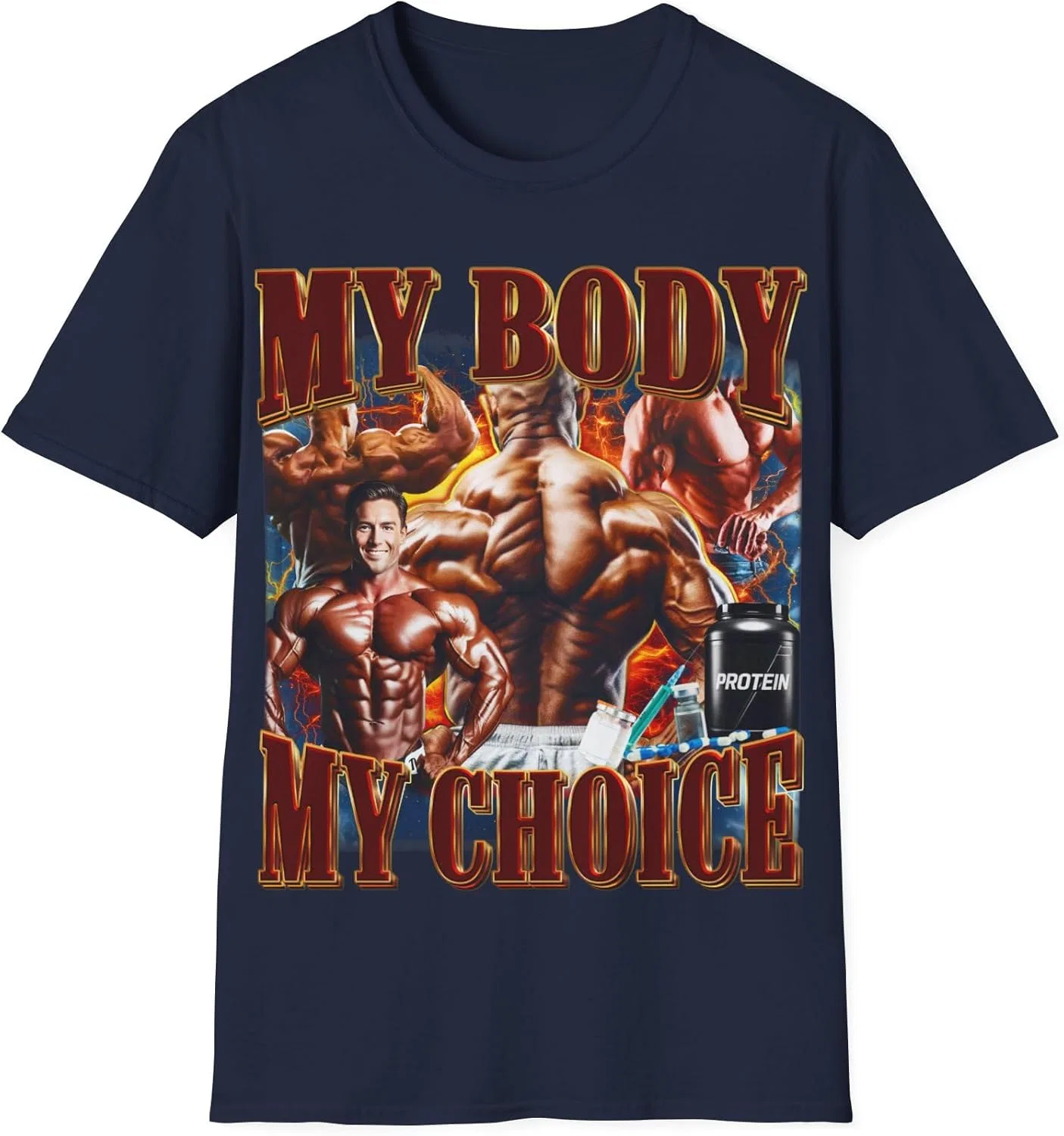 Мужская футболка с принтом My Body Gildan 64000, Navy