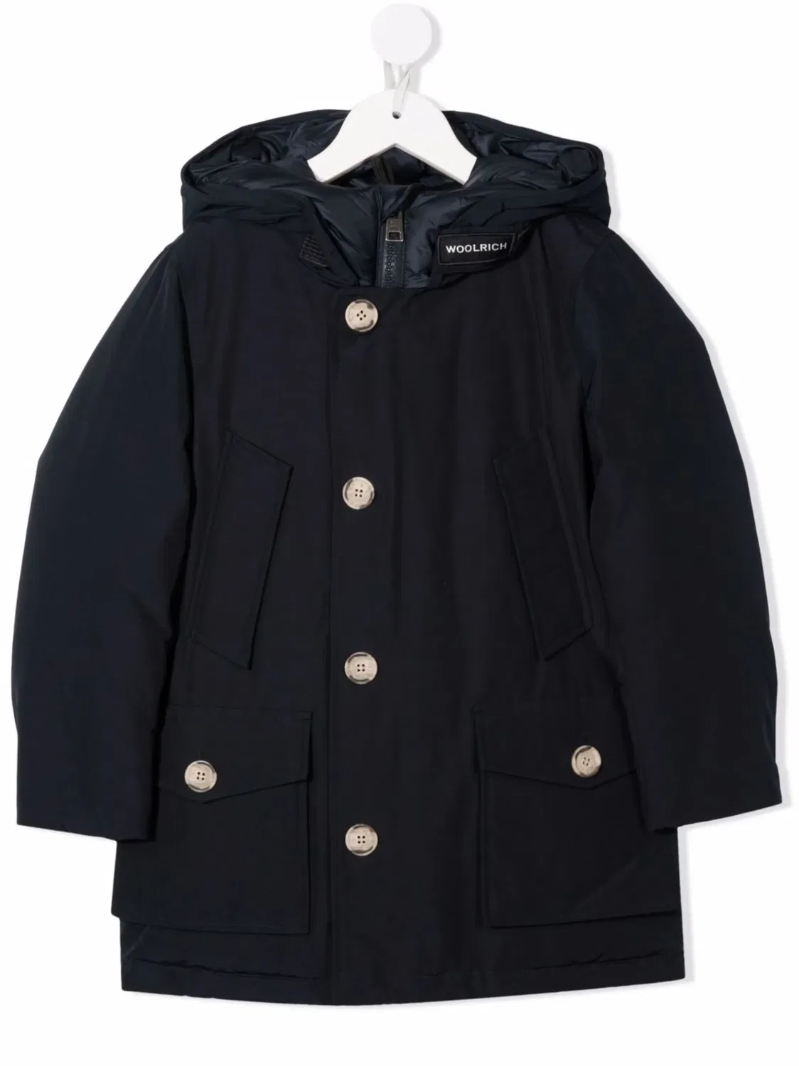 Куртка с капюшоном и подкладкой Woolrich, темно-синий