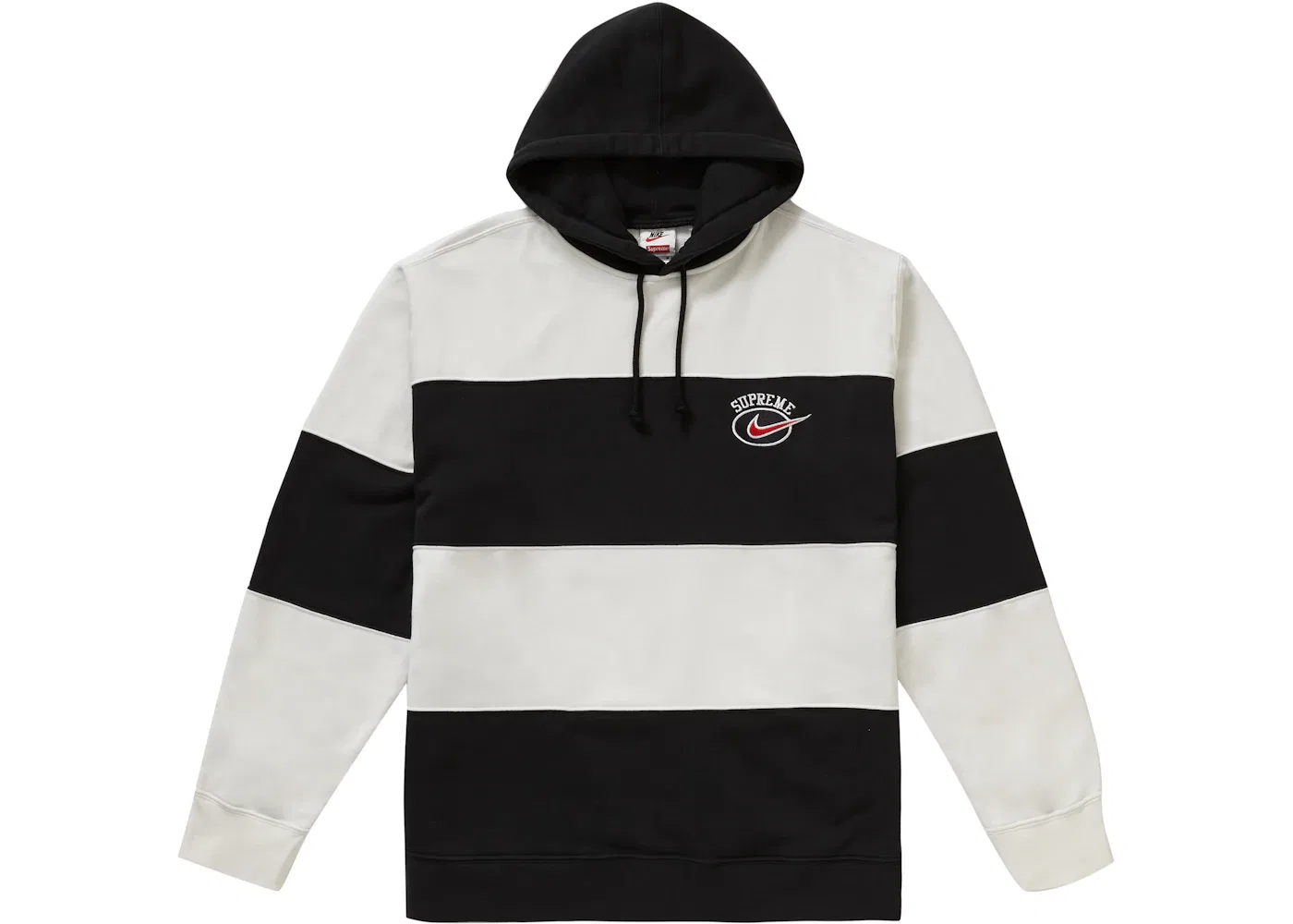 Мужская худи с полосками Supreme Nike Stripe Hooded Sweatshirt Supreme, Black