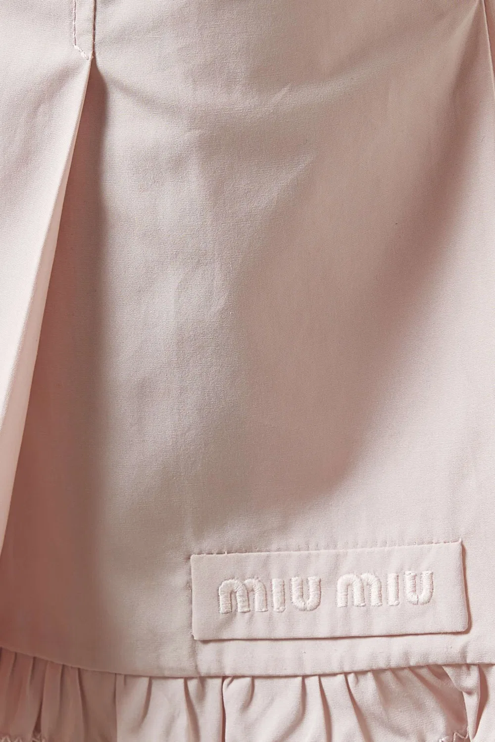 Юбка мини плиссированная из хлопкового поплина Miu Miu — фото 4