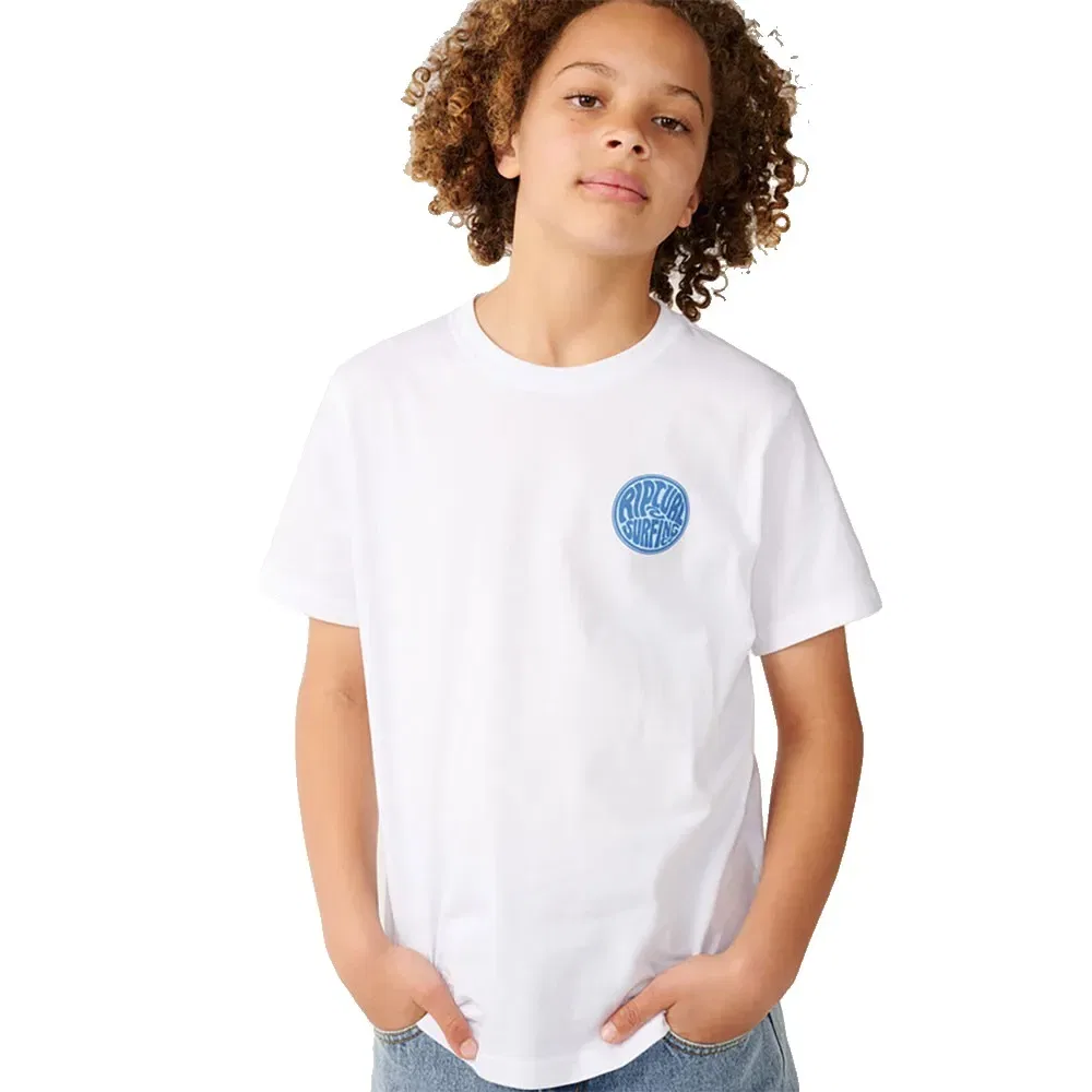 Детская футболка с коротким рукавом Streamline Chest Logo Rip curl, White — фото 4