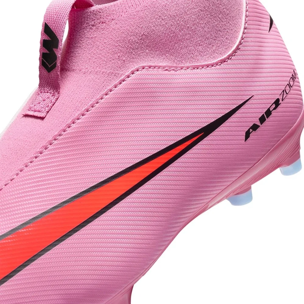 Детские футбольные бутсы для мальчиков с фиксированной шиповкой Mercurial Zoom Superfly 10 Academy FG/MG, Pink Nike — фото 3