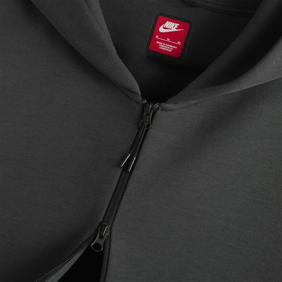 Худи с полной застежкой-молнией Nike Tech Fleece, Anthracite & Black — фото 4