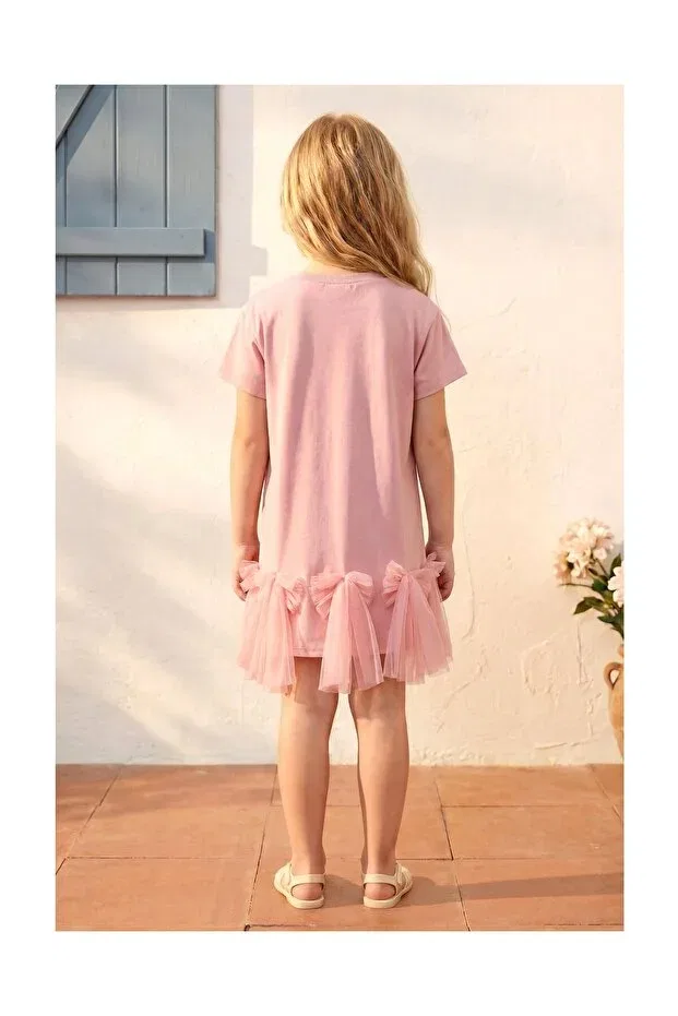 Детское платье для девочек хлопковое Ballerina Printed Dress Magu, Pink — фото 3
