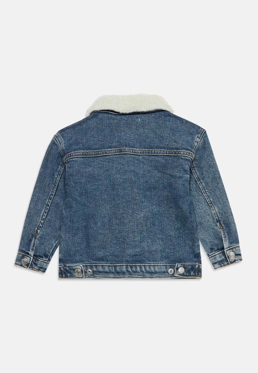 Детская куртка с воротником, унисекс - джинсовая куртка Calvin Klein Jeans, Dark-Blue Denim — фото 2