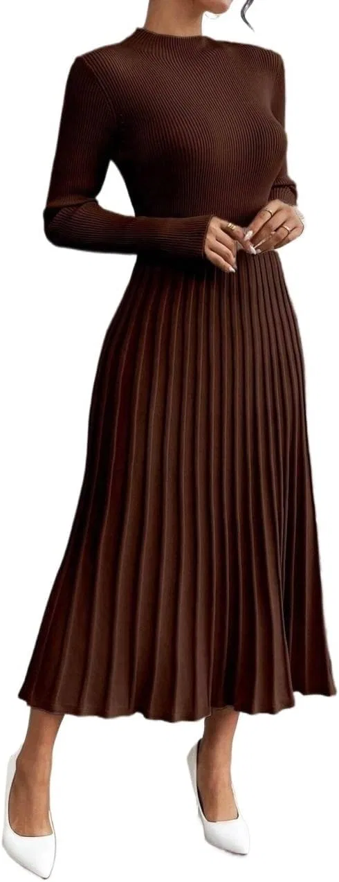 Женское платье с запахом длинное трикотажное, Coffee Brown