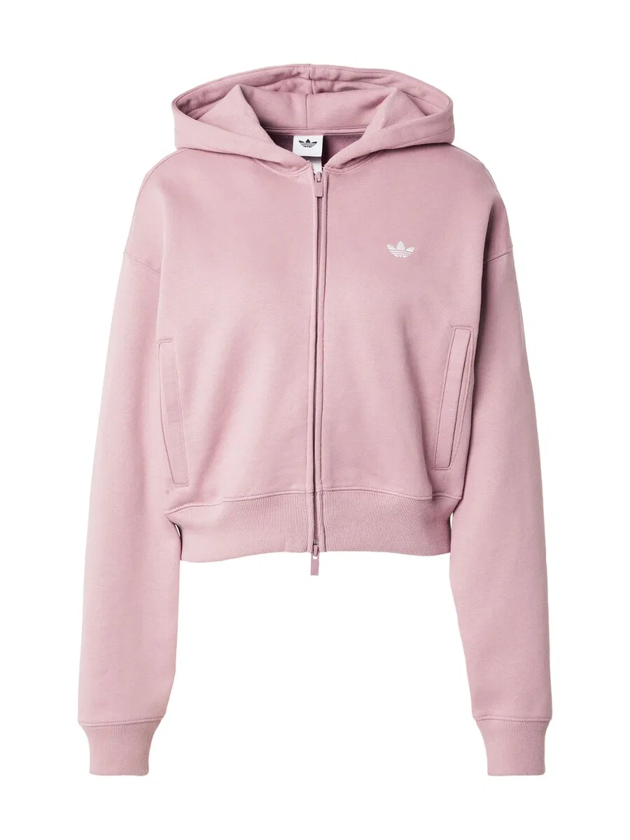 Худи на молнии ADIDAS ORIGINALS 'ESS' сиреневого цвета