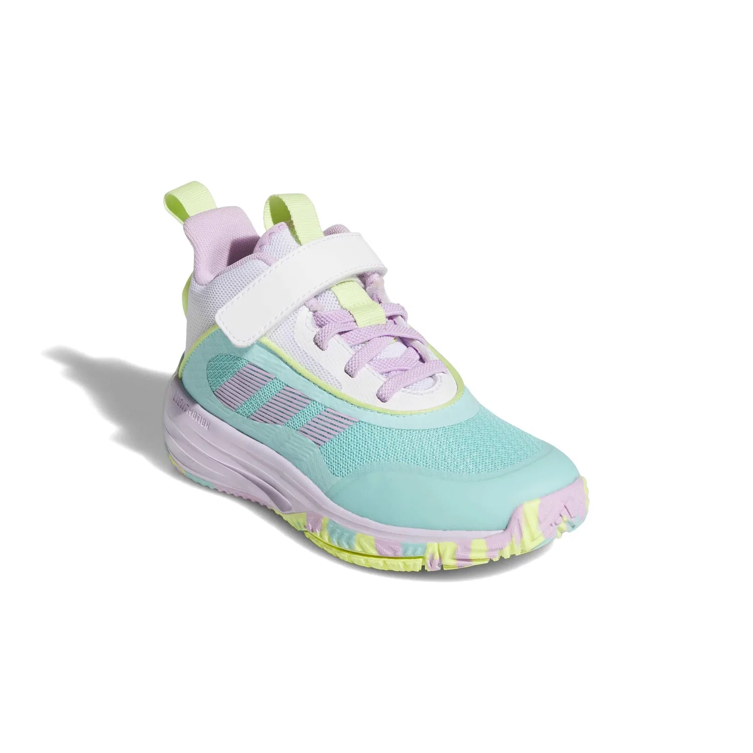 Детские кроссовки для девочек с шнуровкой Ownthegame 3.0 Adidas, Flash Aqua Bliss Lilac Ftwr White — фото 4