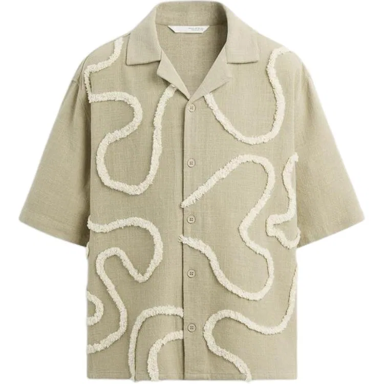Мужская рубашка с длинным рукавом ZARA, Gray/Brown/Yellow