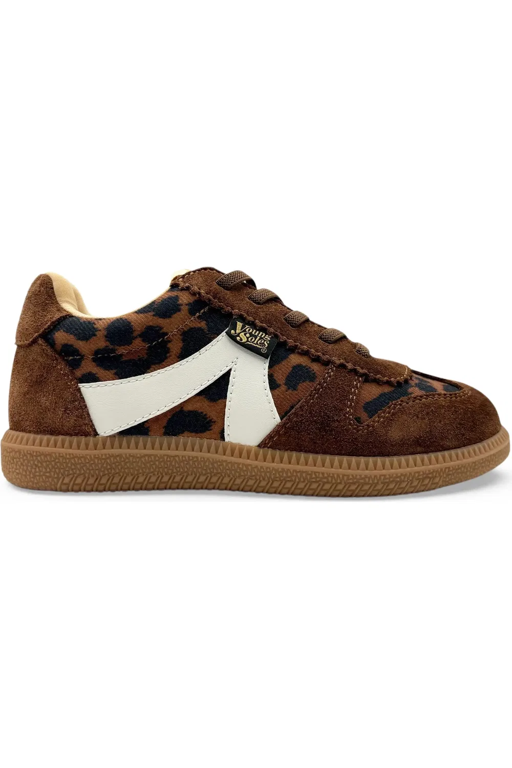 Детские кеды ретро-стиля с эластичными шнурками Brooking Young Soles, Leopard Print — фото 2