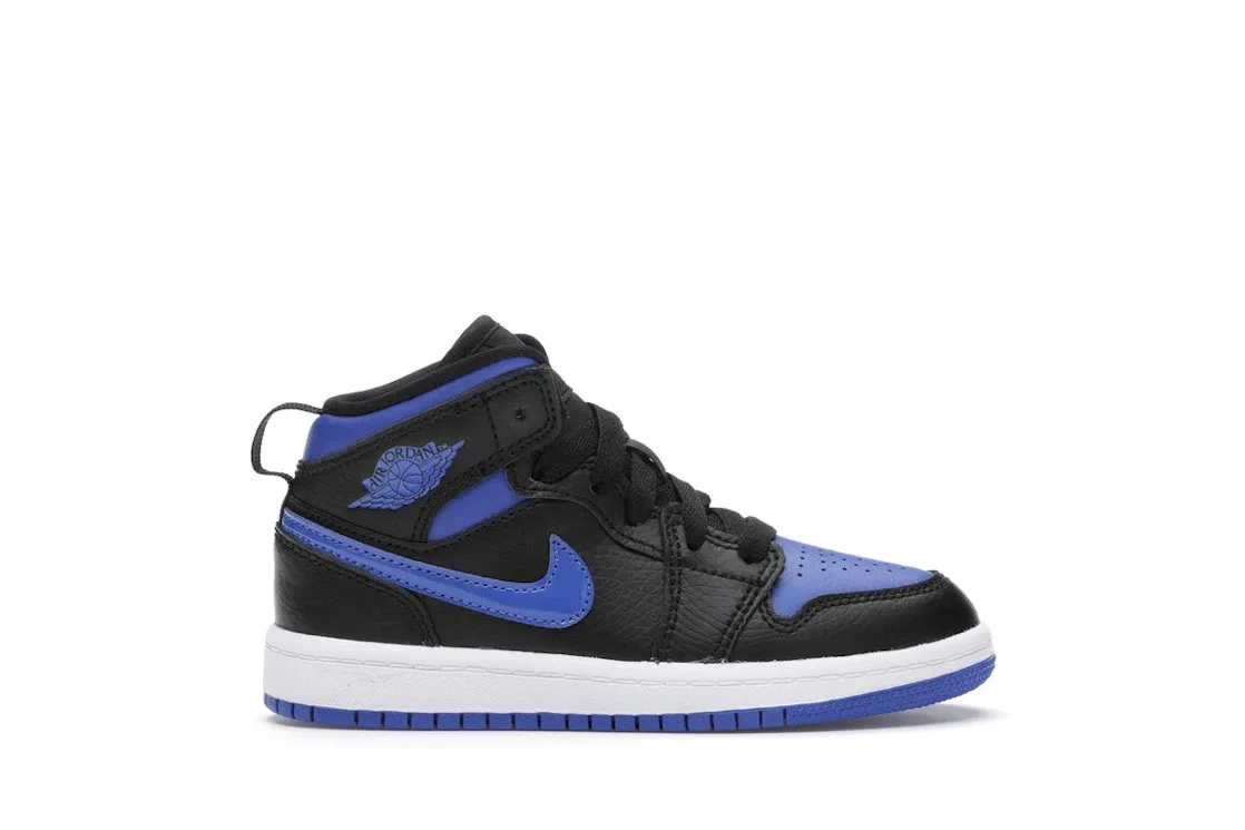 Детские кроссовки Lifestyle Jordan 1 Mid, Black/White-Hyper Royal