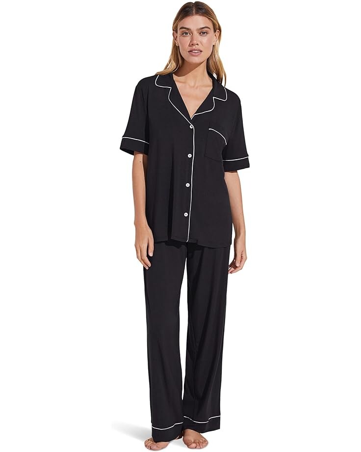 

Пижама Eberjey Gisele Short Sleeve Pant, цвет Black/Sorbet Pink