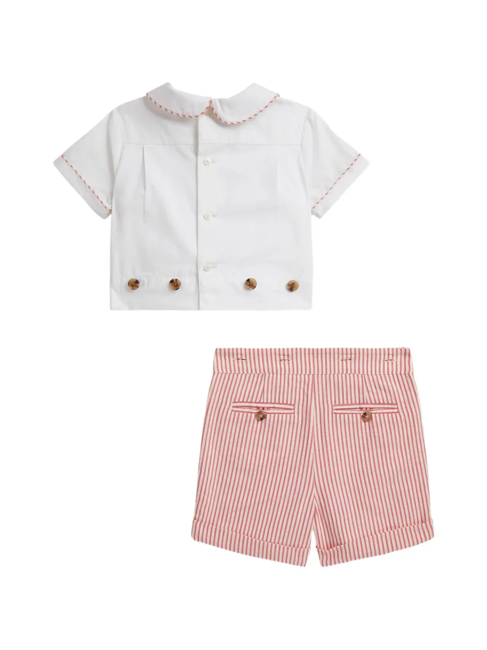 Комплект из топа и шортов в полоску POLO RALPH LAUREN KIDS, белый — фото 2