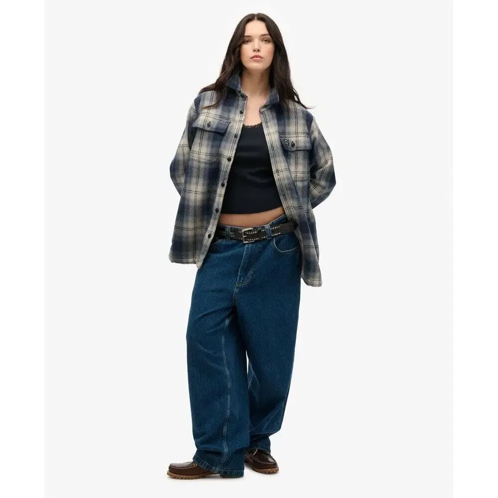 Женский топ с кружевным декольте Vintage Superdry, Blau — фото 3