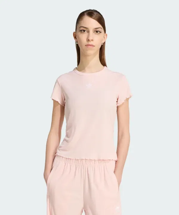 Футболка с фестончатым краем, Essential, Adidas, черный — фото 2