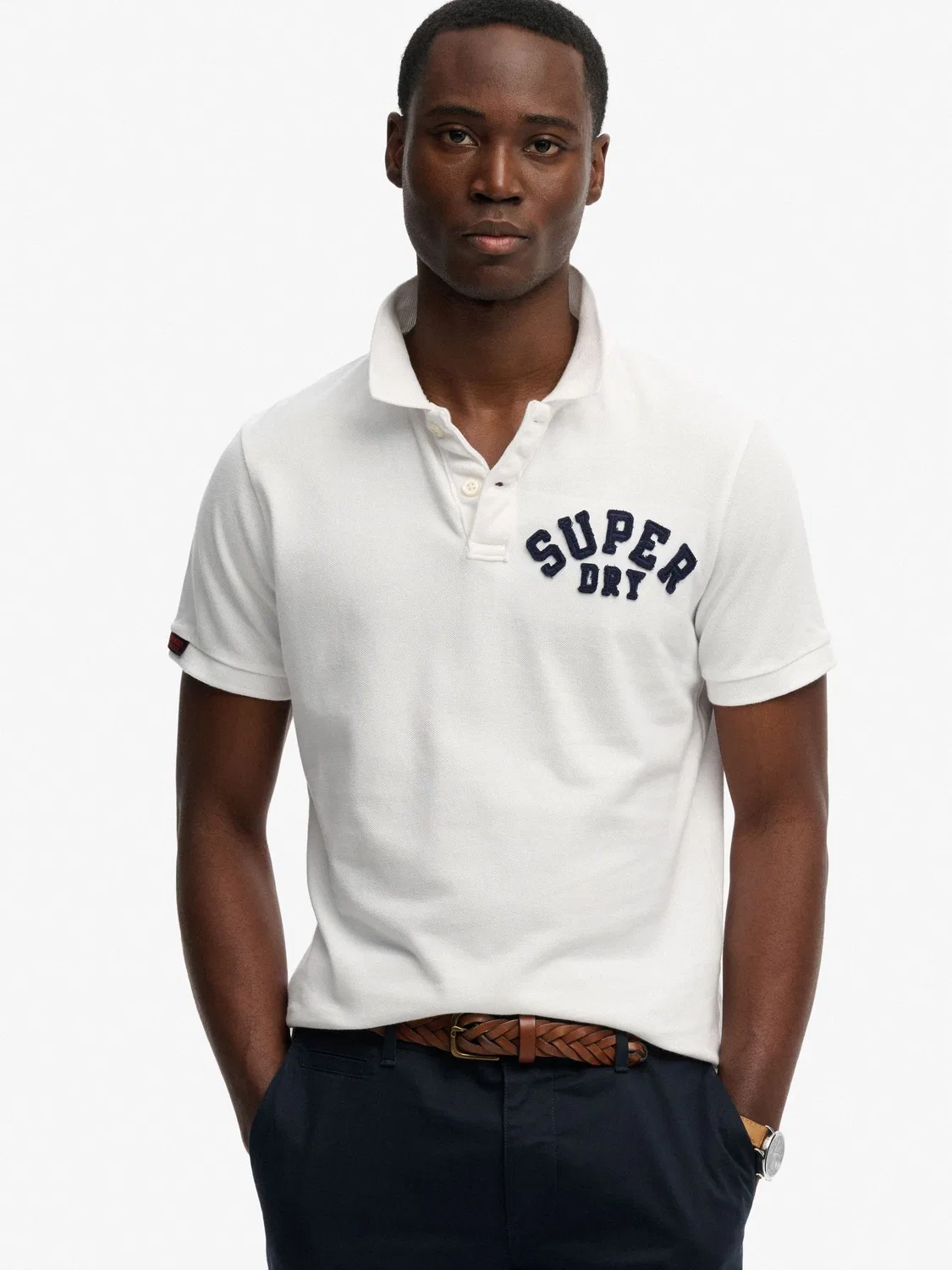 Поло модель Vintage Athletic от Superdry, белый