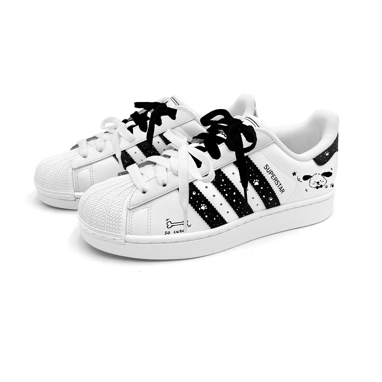 Детские кеды для скейтбординга с принтом Superstar 2 Adidas Originals, White Black — фото 4