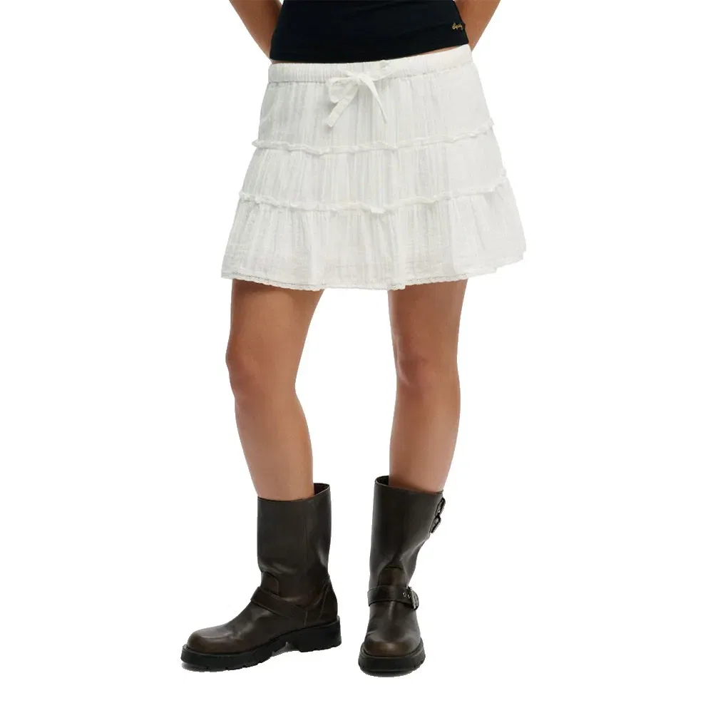 Женская юбка хлопковая Cheesecloth Tiered Superdry, White