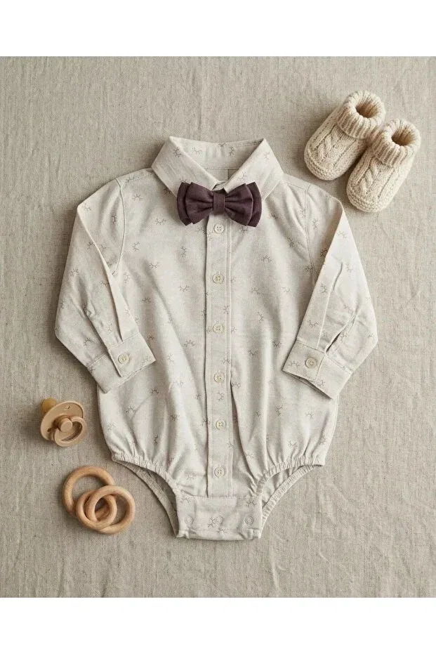 Детская рубашка для мальчиков с длинным рукавом Caramell, Beige