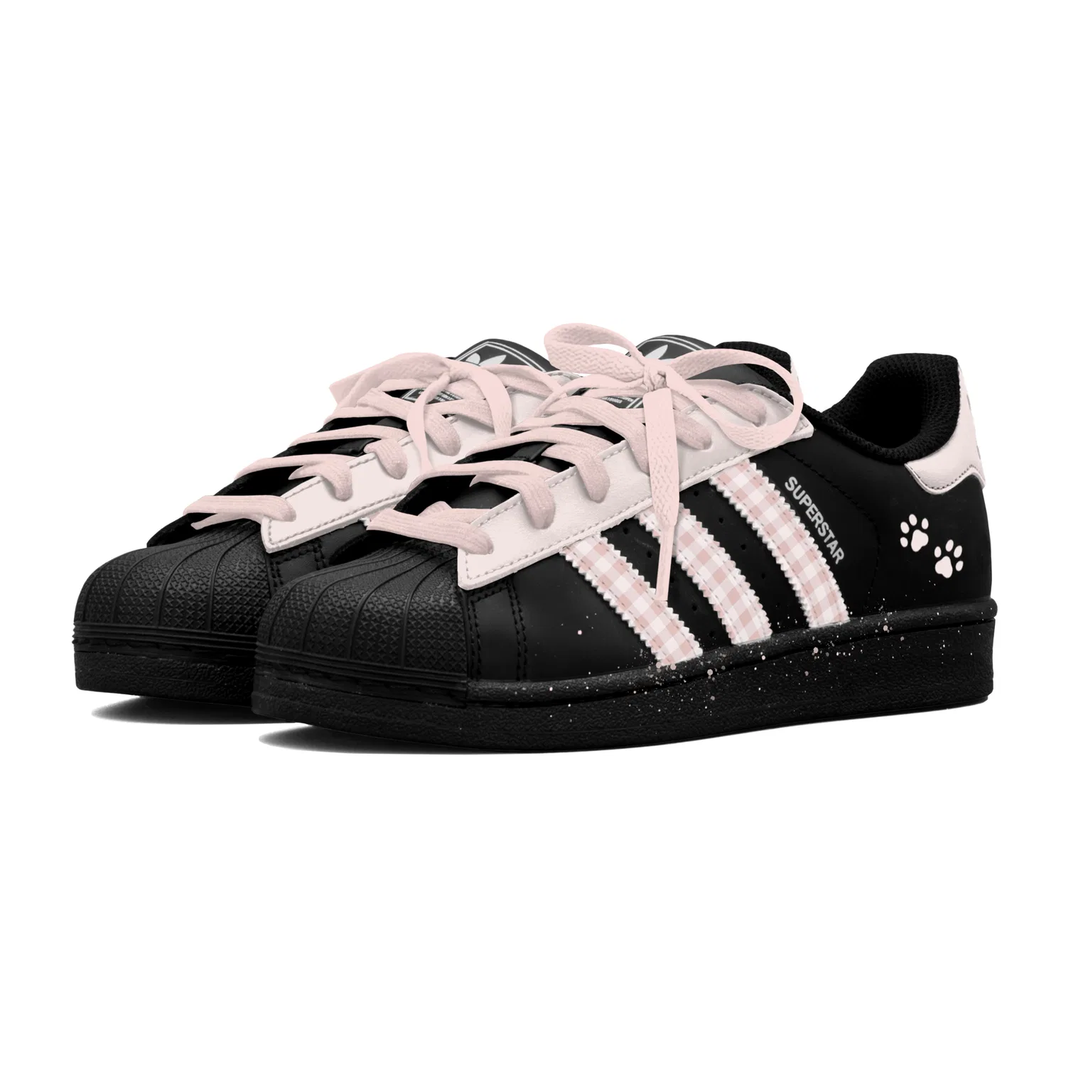 Детские кроссовки для скейтбординга с принтом Adidas Originals Superstar 2, Pink Plaid — фото 4