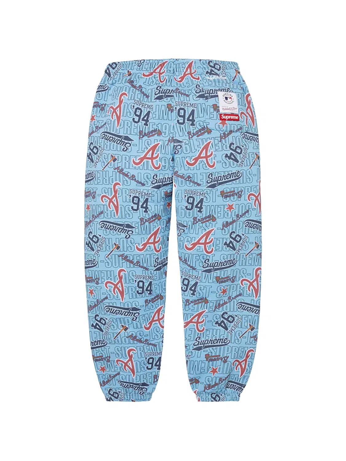 Спортивные брюки с логотипом из коллаборации с Mitchell & Ness Supreme, синий — фото 2