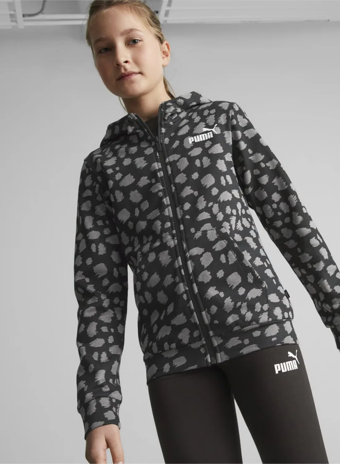 Худи на молнии с принтом Essentials Puma, черный