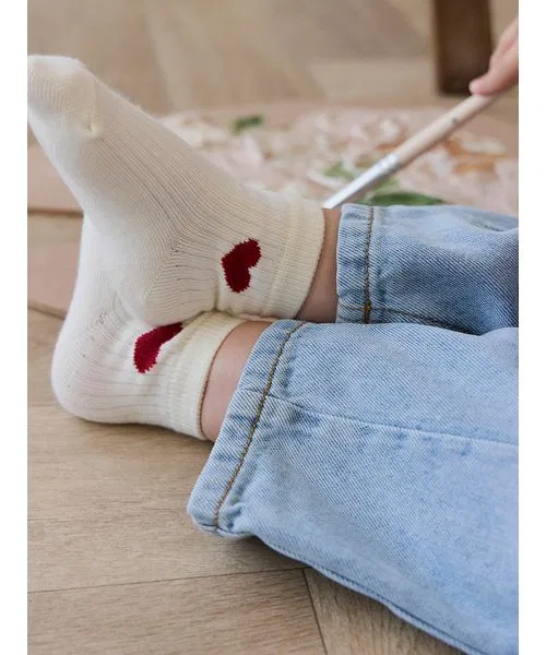 Детские носки с принтом Bellamy Heart Urban Red JAMIE KAY, Off White — фото 4