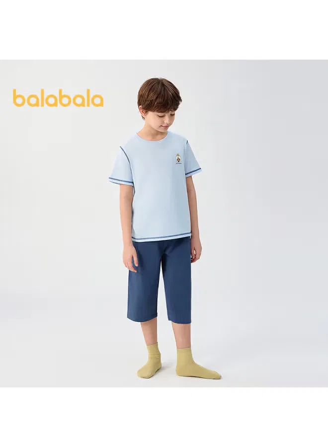 Пижамный комплект с коротким рукавом для детей Balabala, синий — фото 4