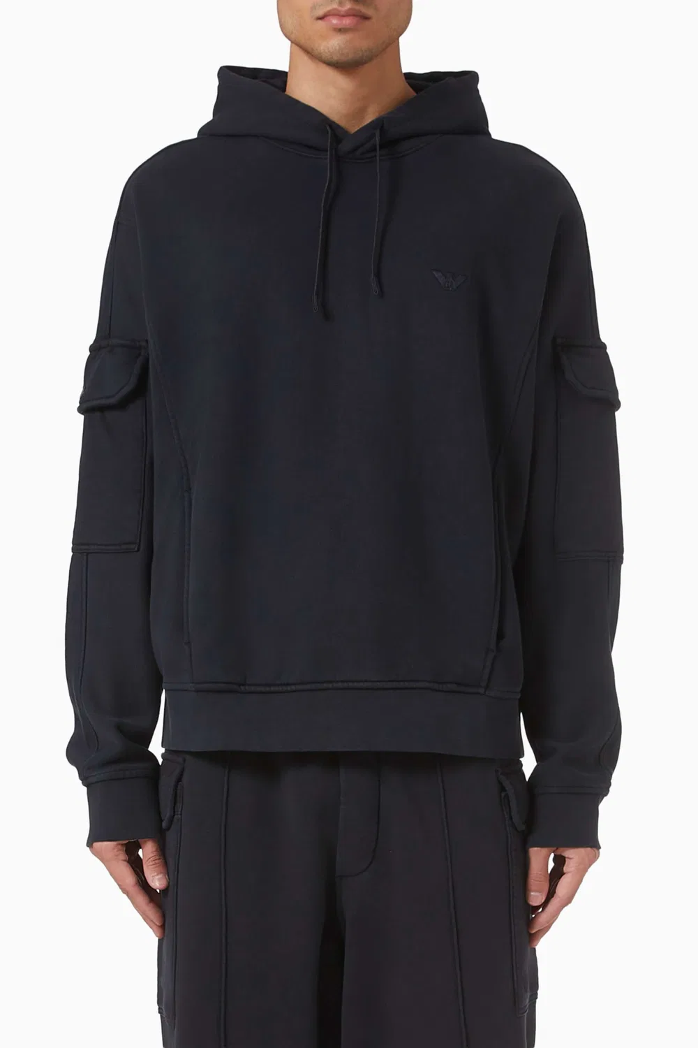 Худи с логотипом на кармане Emporio Armani