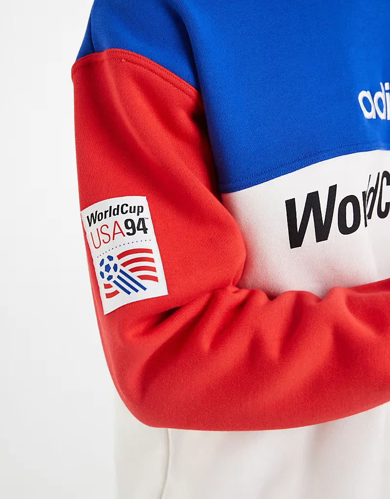 Толстовка Adidas Originals US 94 белого, красный и синего цветов — фото 3