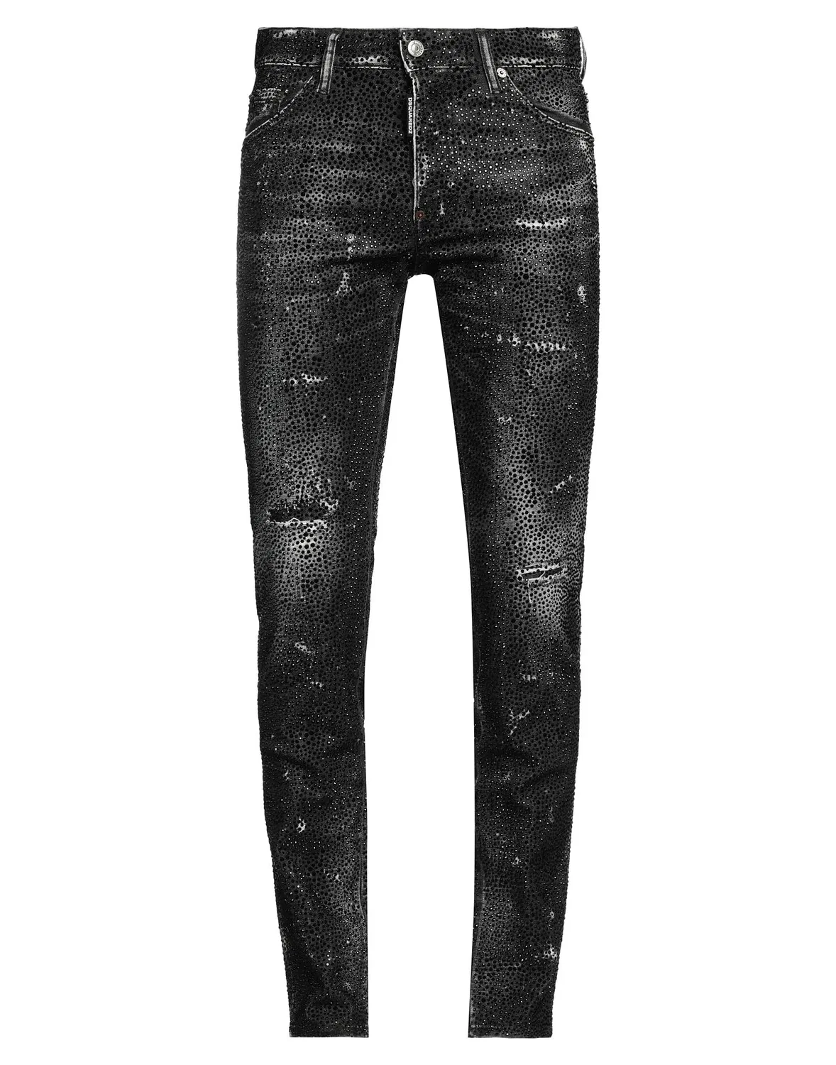 Мужские джинсы скинни с потертостями Dsquared2, черный